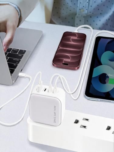 100W GaN USB C Charger Block, 4-Port Portable Fast Wall Charger with Foldable Plug & Travel Adapters, Fast Charging Station for iPhone 18/17/16 Pro/Pro Max, MacBook, ipad, Samsung, Laptop