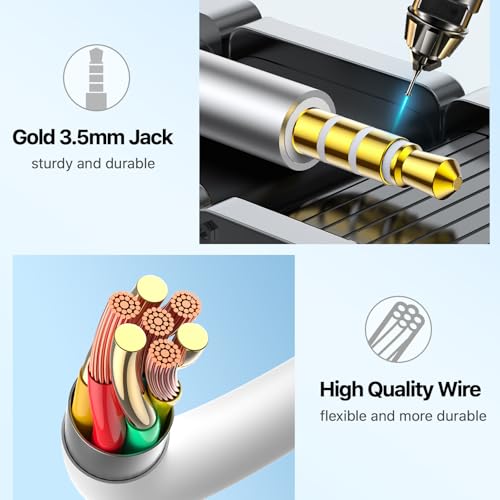 Wired Earbuds with Microphone, In-ear Headphones Wired with Stereo Sound,Noise Isolating Cord Headphones with Mic,Lightweight 3.5mm Earphones Corded for Laptops,Tablets,MP3 and Other 3.5mm Devices
