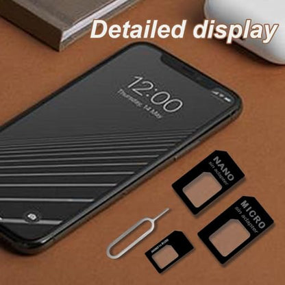 3 in 1 Nano SIM Card Adapter, SIM Card Adapter Kit, Sim Adapter Set Sim Card Adapter with SIM Ejector Pin Compatible with Mobile Phone