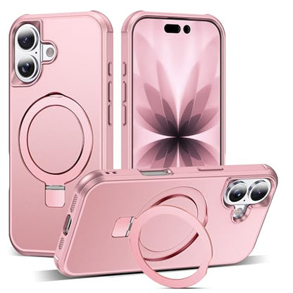 SKYLMW Compatible with iPhone 17 Case with Stand,Rose Gold | iPhone 17 Phone Case 6.3",Magnetic Ring Stand,Compatible with MagSafe,Military-Grade Protection,Great Grip Feeling - color: Rose Gold, size: Iphone 17