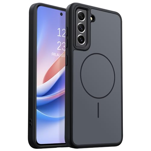 DUEDUE for Samsung Galaxy S21 FE Case Magnetic [Compatible with Magsafe], Frosted Skin-Feel Matte Back Anti-Fingerprint Shockproof Protective Slim Phone Case for Samsung S21 FE 5G, Black - color: Black, size: for Samsung S21 FE 5G
