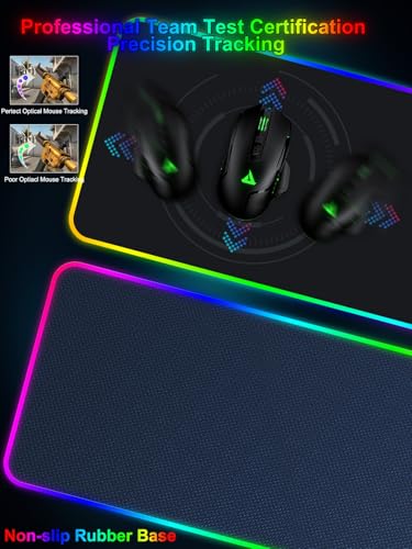 Mouse Pad with Wireless Charging, Large Desk Mat RGB Gaming Mousepad, 10 Light Colors LED Gaming Pad Keyboard Pad with Ultra-Smooth Surface & Non-Slip Rubber Base, Waterproof Full Desk Mouse Pad - color: 31.5x11.81"-Black Right w/PD Charger