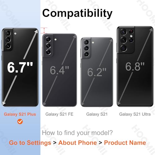 HOOMIL Case for Samsung Galaxy S21+ Plus 6.7-Inch, Non-Yellowing, Drop Protection, Anti-Scratch Transparent Hard Back Phone Cover - Crystal Clear - color: Clear, size: Samsung Galaxy S21 Plus