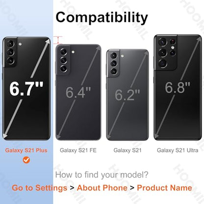 HOOMIL Case for Samsung Galaxy S21+ Plus 6.7-Inch, Non-Yellowing, Drop Protection, Anti-Scratch Transparent Hard Back Phone Cover - Crystal Clear - color: Clear, size: Samsung Galaxy S21 Plus