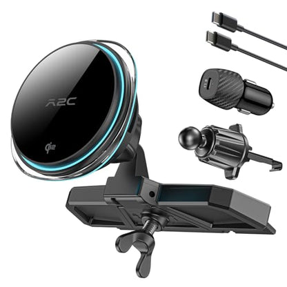 A2C Qi2 15W Wireless Car Charger CD Mount for MagSafe CD Slot | Air Vent
