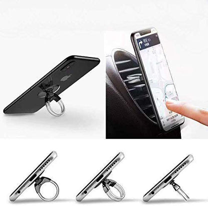 Tvoip 2Pcs Cell Phone Ring Holder, 3 in 1 Universal Phone Ring Stand Car Holder, Finger Grip Phone Holder and Tablet Stand Car Vent Phone Mount (Gold)