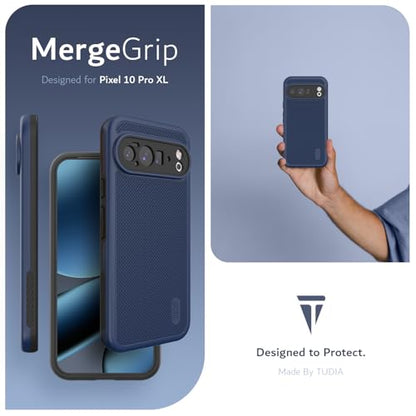 TUDIA MergeGrip [Compatible with Magsafe & Pixelsnap] for Google Pixel 10 Pro XL Case 2025, [Military Grade] Dual-Layer Shockproof Slim Non-Slip Heavy Duty Protective Phone Cases – Indigo Blue - color: Indigo Blue, size: Pixelsnap 10 Pro XL