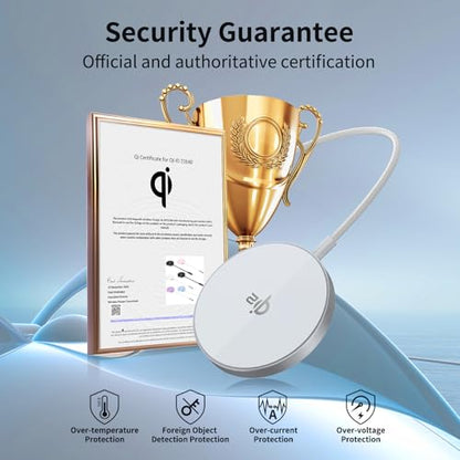 Wireless Charger -Magnetic Wireless Fast Charging Pad for iPhone 12-17 - color: White