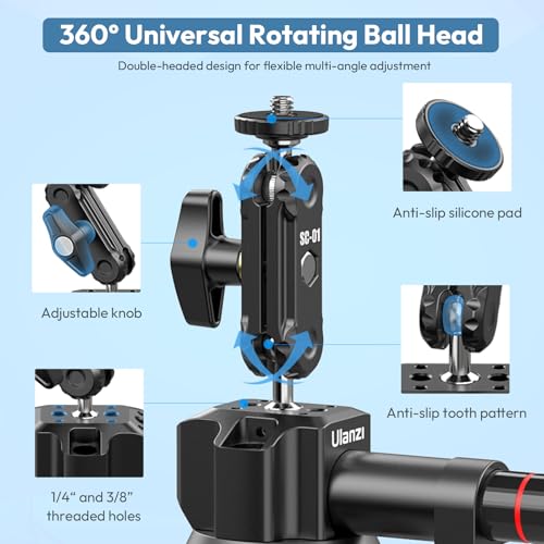 Ulanzi SC-01 Heavy-Duty Suction Cup Mount for Camera/Phone/Accessory (3"), Pump-actived Vacuum Suction Cup Mount, Magic Arm Phone Holder Action Cam Adapter Car Boats Windshield Window Mount - color: SC-01