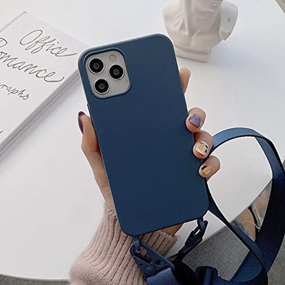 Compatible with iPhone 6/7/8/SE2/SE3,Crossbody Phone Case with Lanyard Cute Soft Silicone Case with Adjustable Shoulder Strap Shockproof Protector Compatible with Women Girls Brick Blue - color: Brick Blue, size: iPhone 6/7/8/SE2/SE3