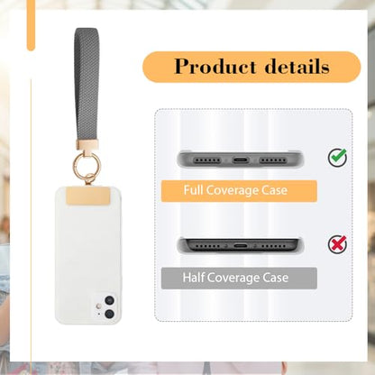 Bememo 3 Pcs Phone Wrist Strap - color: Black, White, Gray