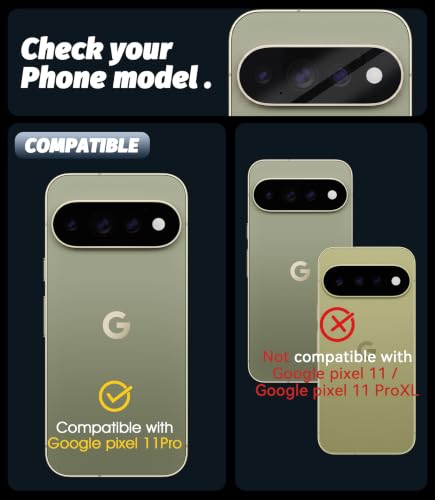 Orzero (3 Pack Camera Lens Protector Compatible for Google Pixel 11 Pro (Not for XL Model), Protector de Cámera Case Friendly Tempered Glass 9H High Definition Microphone Cutout Anti-Scratch - size: Google Pixel 11 Pro 6.3 inch