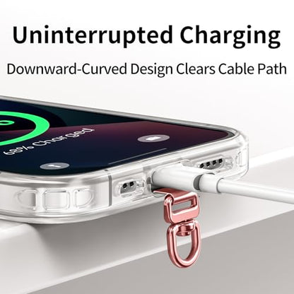 saxsion Phone Tether Tab & Lanyard Tab, 360° Swivel Clip - Ultra Thin Stainless Steel Universal Patch for All Phone Cases - color: Rose Gold*2