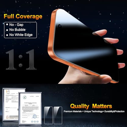 QsmQam Tempered Glass Screen Protector for iPhone 17 Pro Max, 9H+ Hardness - size: iPhone 17 Pro Max