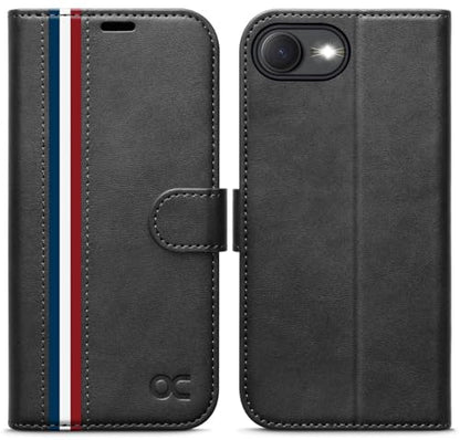OCASE for iPhone 17e/iPhone 16e Wallet Case, Card Holder, Spliced Gray | RFID Blocking, Kickstand, Magnetic Closure, PU Leather Flip Folio, Shockproof TPU Shell, Protective Phone Cover (6.1") - color: Spliced Gray