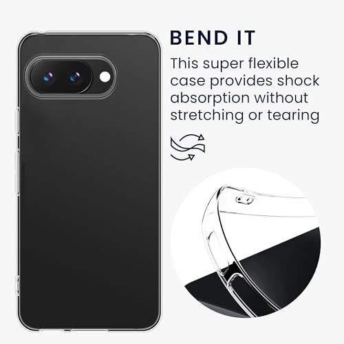 kwmobile Case Compatible with Google Pixel 9a - Clear Case Soft Slim Flexible Protective TPU Phone Cover - Transparent - size: Pixel 9a