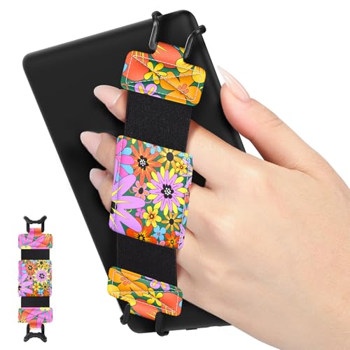MoKo Soft Hand Strap for 6-8" Kindle eReaders Fire Tablet, Campus Flower - color: Campus Flowers, style: Soft Pu Strap