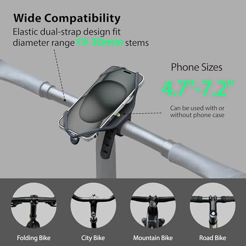 Bone Bike Tie 4 Pro Max, Bike Phone Mount for Stem & T/U-Shaped Handlebars - color: Black