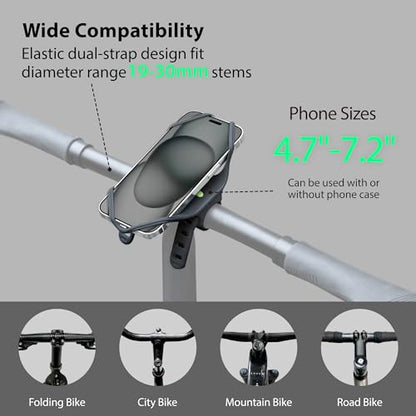 Bone Bike Tie 4 Pro Max, Bike Phone Mount for Stem & T/U-Shaped Handlebars - color: Black