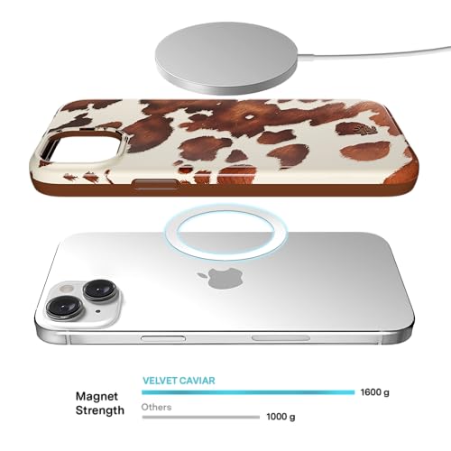 VELVET CAVIAR for iPhone 15 Case Western - Compatible with MagSafe - 10ft Drop Tested - Cocoa Cow Print - color: Cocoa Cow Print, size: 15