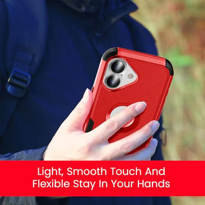 MXX for iPhone 17 Case, Heavy Duty 3 in 1 Wing Design Protective Cover with MagSafe, Phone Case 2025 (Red) - color: Red, size: iPhone 17