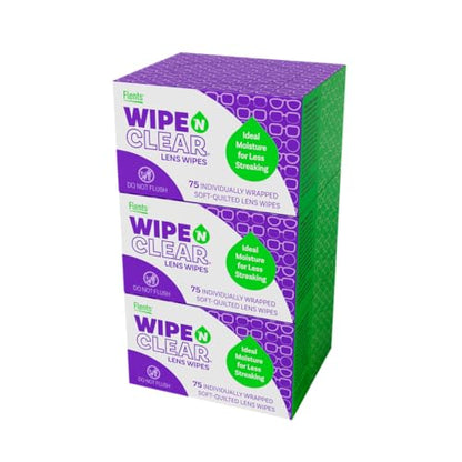 Flents Wipe 'N Clear Premium, Pre-Moistened Lens Cleaning Wipes, 225 Count - size: 225 Count Clothlike