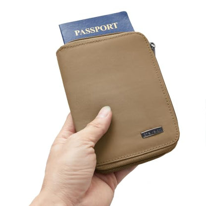Travelon RFID Blocking Passport Zip Wallet - color: Latte