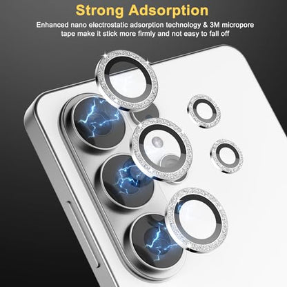 Camera Lens Protector for Samsung Galaxy S26 Ultra, Glitter Silver - color: Glitter Silver
