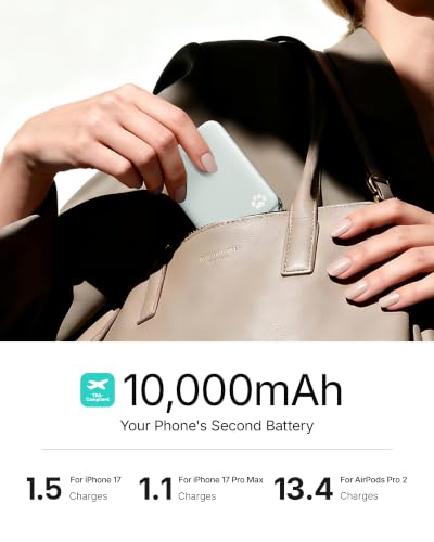 INIU for MagSafe Qi2.2 25W Portable Charger, Compact 10000mAh Power Bank - color: Beige
