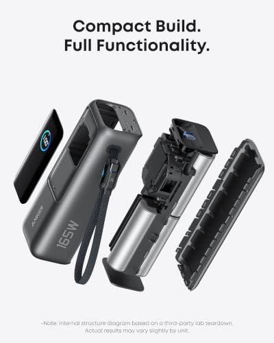 Anker Laptop Power Bank, 25,000mAh Travel Essential with 165W Total Output - color: Black