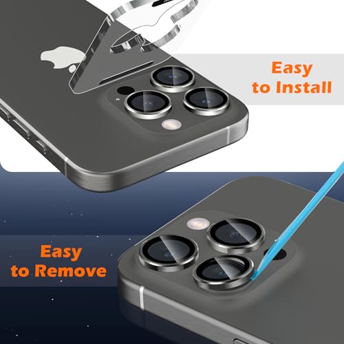 imluckies for iPhone 16 Pro - iPhone 16 Pro Max Camera Lens Protector, AR+AF Tempered Glass, 9H Ultra-Tough Metal Individual Lens Cover, HD Clear Camera Accessories, Case Friendly - Black Titanium - color: Black Titanium