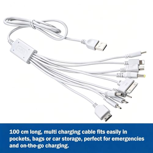 10 in 1 Multi USB Charging Cable for Phones MP3 Speaker & More - color: White