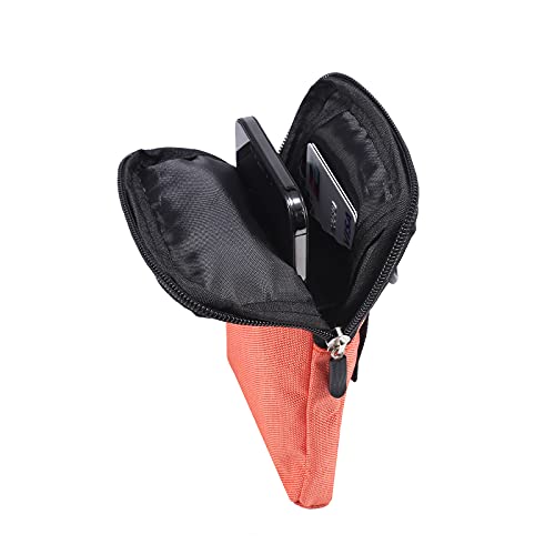 QBYVQQN Cell Phone Waist Belt Holster Mens, Waterproof Zipper Crossbody Smartphone Shoulder Messenger Bag Wallet Sling Bag - color: Orange, size: 7.2 INCH