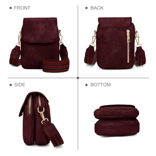 Fashion Small Crossbody Bags for Women Trendy Designer Cell Phone Purses | Adjustable Straps,with Card Holder,Detachable Wristlet Strap,small Cross Body Bag for Woman,Mini Bags,Travel Purse,Work,Gym - color: Red