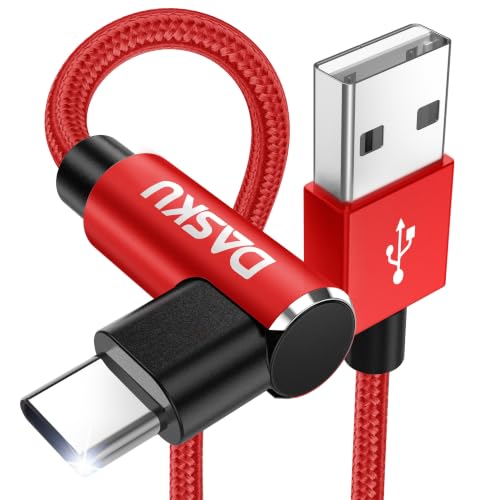 USB to USB C Cable 90 Degree 6FT Right Angle USB A to USB C Cable, 2Pack - color: Red, size: 6FT, style: USB A to USB C