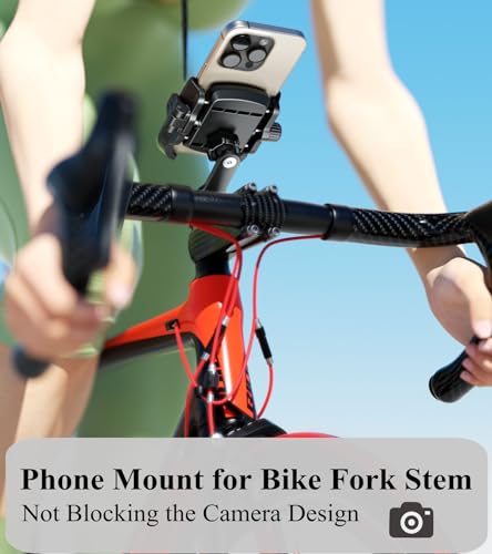 BRCOVAN Bike Fork Stem Phone Mount Holder [Camera Friendly] [1s Locking]