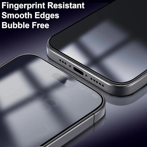 2pc Anti-Spy Screen Protector Privacy Tempered Glass For iPhone 11 12 13 14 15 max plus pro (For iPhone 15 Pro Max), Gray