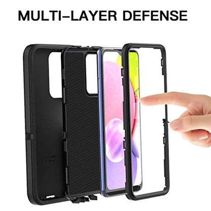 AICase for Galaxy A03S Case,Heavy Duty Drop Protection Full Body Rugged Shockproof/Dust Proof 3-Layer Military Protective Tough Durable Phone Cover for Samsung Galaxy A03S(US Version) Black - color: Black