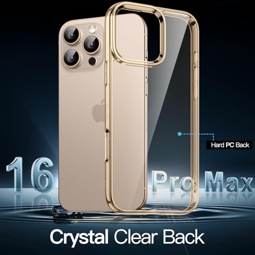 JETech Case for iPhone 16 Pro Max, Anti-Yellowing, Desert Titanium | Shockproof Protection, Scratch Resistant Hard PC Back, Durable Transparent TPU Bumper - color: Desert Titanium, size: iPhone 16 Pro Max