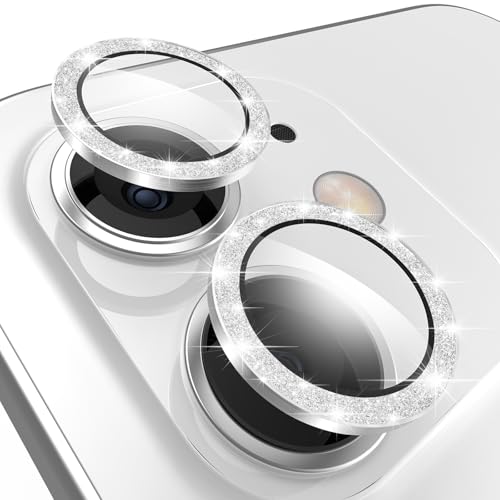 TENOC Camera Lens Protector for iPhone 11 & 12 & 12 Mini, Silver Glitter - size: iPhone 11/12/12 Mini