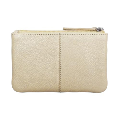 ili New York Leather Mini Compact Coin Purse - Bone - color: Bone