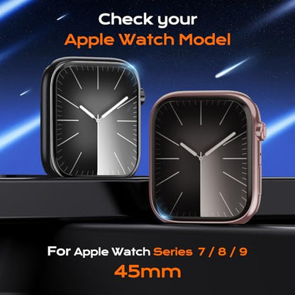 3Pcs for Apple Watch Series 7/8/9 Screen Protector 45mm - size: Series 7/8/9 45MM