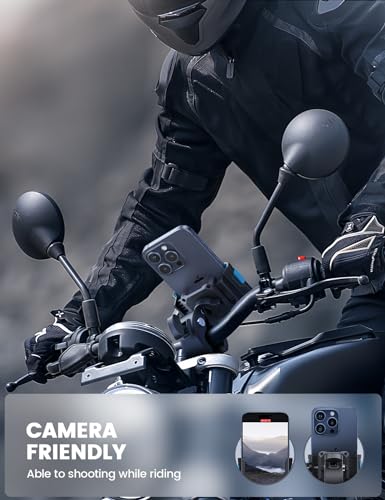 Lamicall Motorcycle Bike Phone Mount, 1s Lock Bike Phone Holder - color: Blue