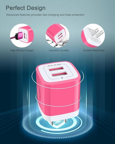 iPhone 17e 18 Wall Charger & USB-C Cable, Charging Power Adapter USBC Cord - color: Pink, style: USB C