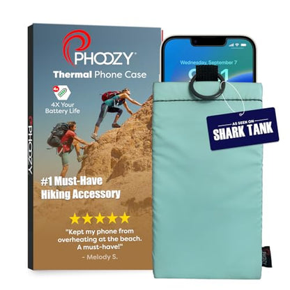 PHOOZY Apollo II Thermal Phone Case with NASA-Derived Technology - Extends Battery Life 4X in Hot or Cold Weather - Military Grade 8-Foot Drop Protection Insulated Pouch - Large Mint - color: Apollo II Mint, size: LARGE