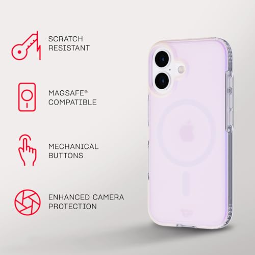 Tech21 EvoArt for iPhone 16 Compatible with MagSafe - Impact Protection Case - in Holographic - color: Blue, size: iPhone 16