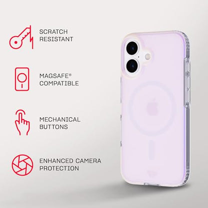 Tech21 EvoArt for iPhone 16 Compatible with MagSafe - Impact Protection Case - in Holographic - color: Blue, size: iPhone 16