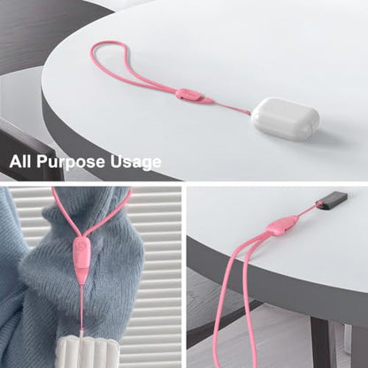 E-Tree 2 Pack Multi-Purpose Wrist Lanyard Hand Strap for Cell Phone Case Camera Airpods Keys Keychain Keys USB Flash Drive - color: Rose Pink and Rose Pink
