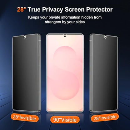 [2 Pack] for Samsung Galaxy S25 Plus Matte Privacy TPU Screen Protector (Not Glass), Anti Glare, Fingerprint Sensor Compatible, Full Adhesive Flexible Film, Easy Installation - size: Galaxy S25 Plus