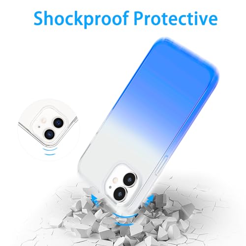 JJGoo Compatible with iPhone 12 Case & iPhone 12 Pro Case Clear, Soft Transparent Shockproof Protective Slim Thin Bumper Phone Cover, Blue Gradient - color: Gradient Blue